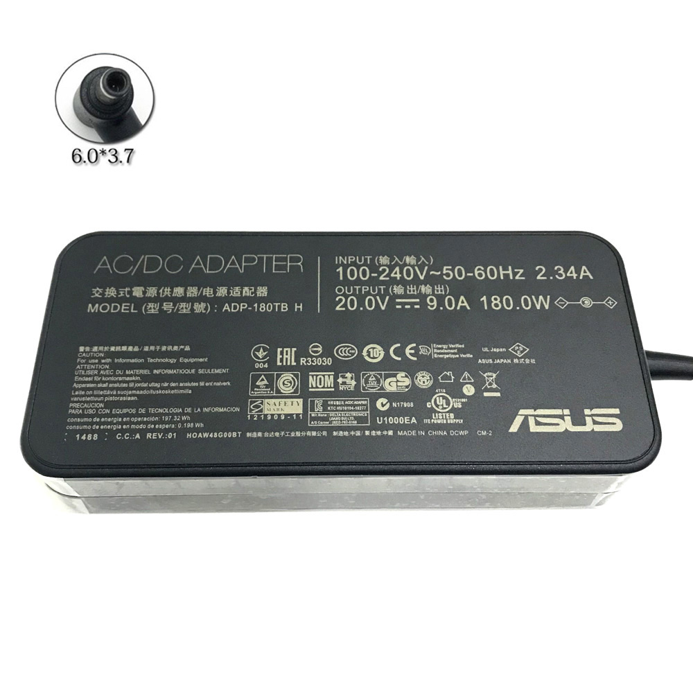 Asus ROG GL504GV-ES043T Asus 180W 20V 9A 6.0 3.7MM Adaptateur Chargeur Adapter