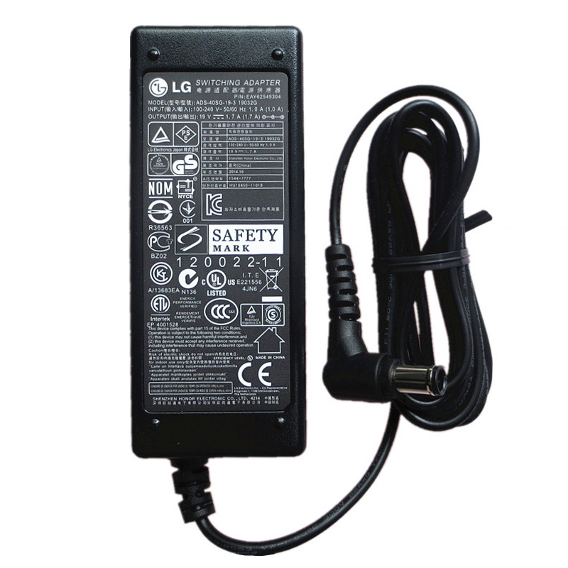 LG Monitor-TV MT45 24MT45D 24MT45D-WZ LG 32W 19V 1.7A 6.5 4.4MM Adaptateur Chargeur Adapter