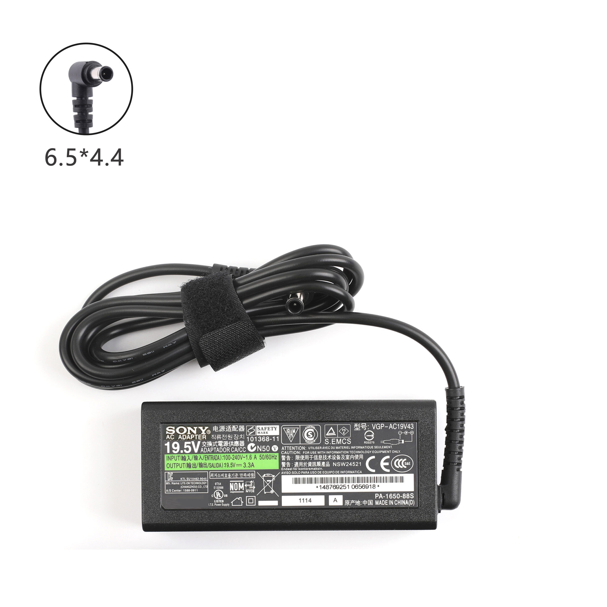 Sony Vaio SVF15N27CLS Sony 65W 19.5V 3.3A 6.5 4.4MM Adaptateur Chargeur Adapter