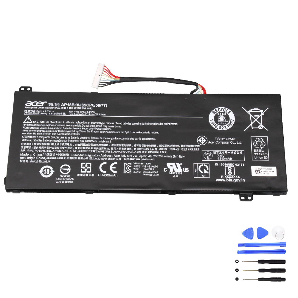 Batterie Acer AP18B18J 34.31Wh