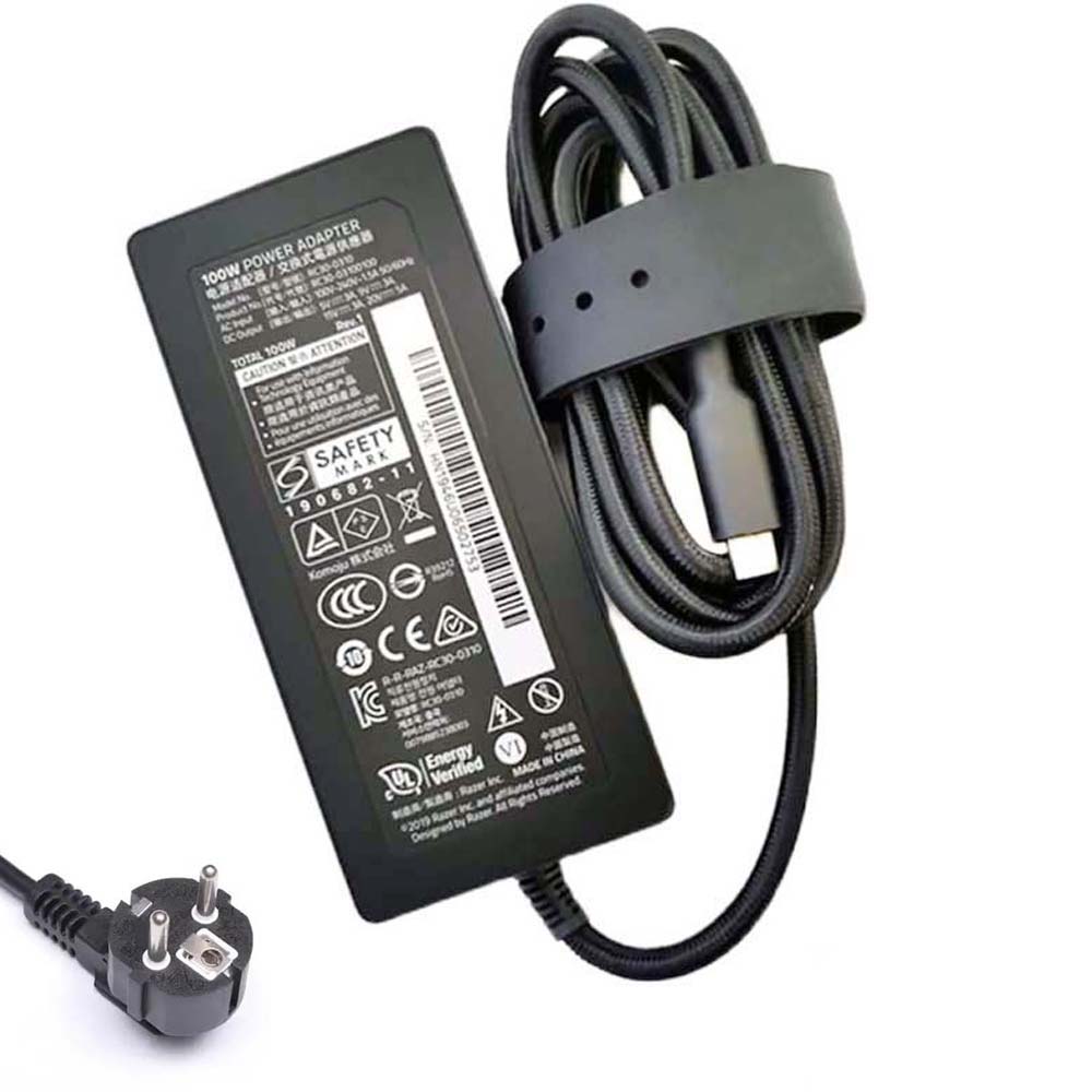 20V 5A 100W Razer USB-C Adaptateur Chargeur