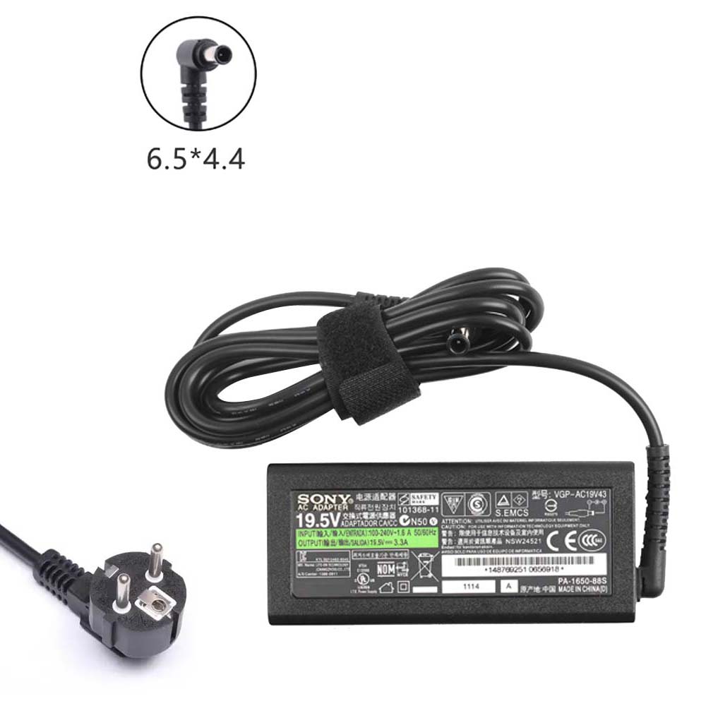 19.5V 3A 60W Sony 6.5mm 4.4mm AC Adaptateur Chargeur